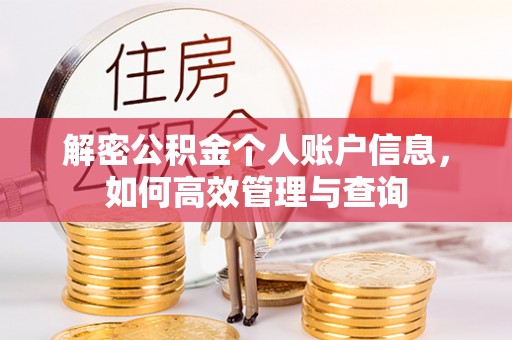 蒙城解密公积金个人账户信息，如何高效管理与查询